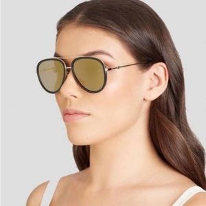 GUCCI PILOT GG0062S GOLD MIRROR AVIATOR SUNGLASSES UNISEX